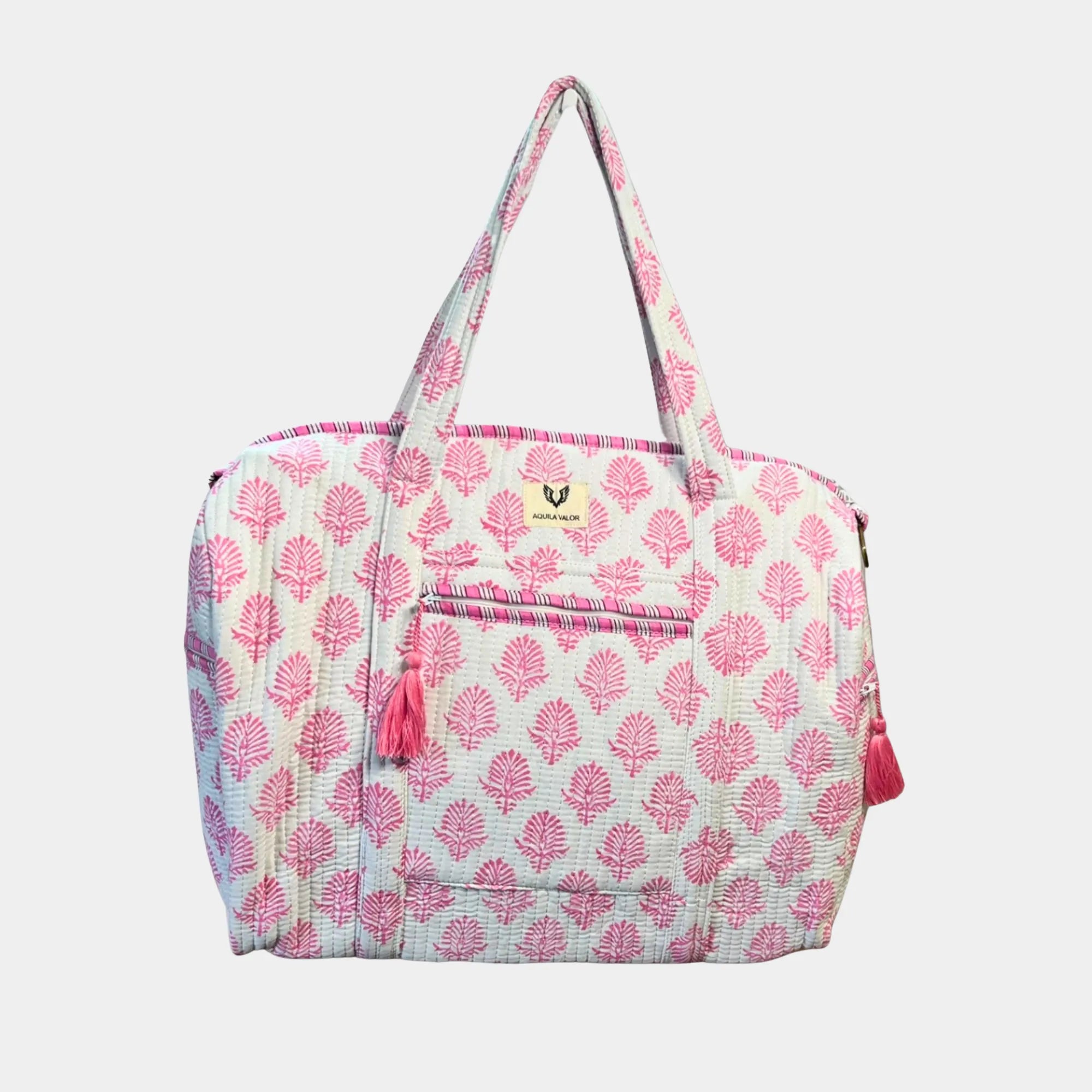 Pink Whisper - Quilted Cotton Getaway Bag