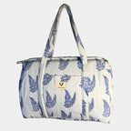Blue Fern - Quilted Cotton Weekender Bag