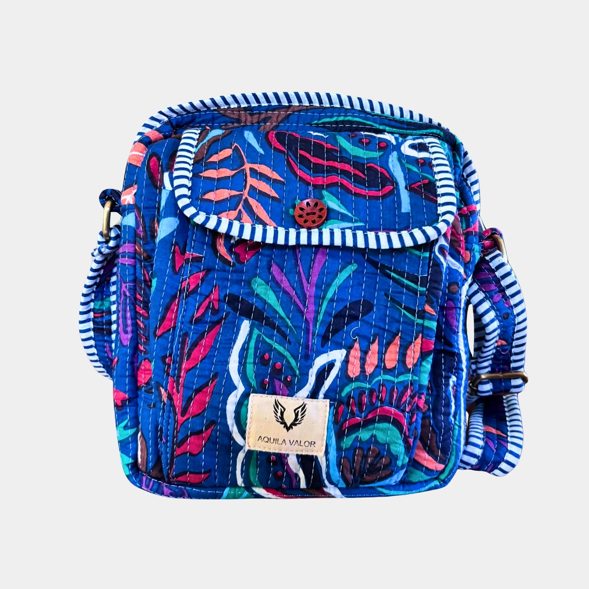 Tropitangle - Handblock Printed Lightweight Crossbody Purse