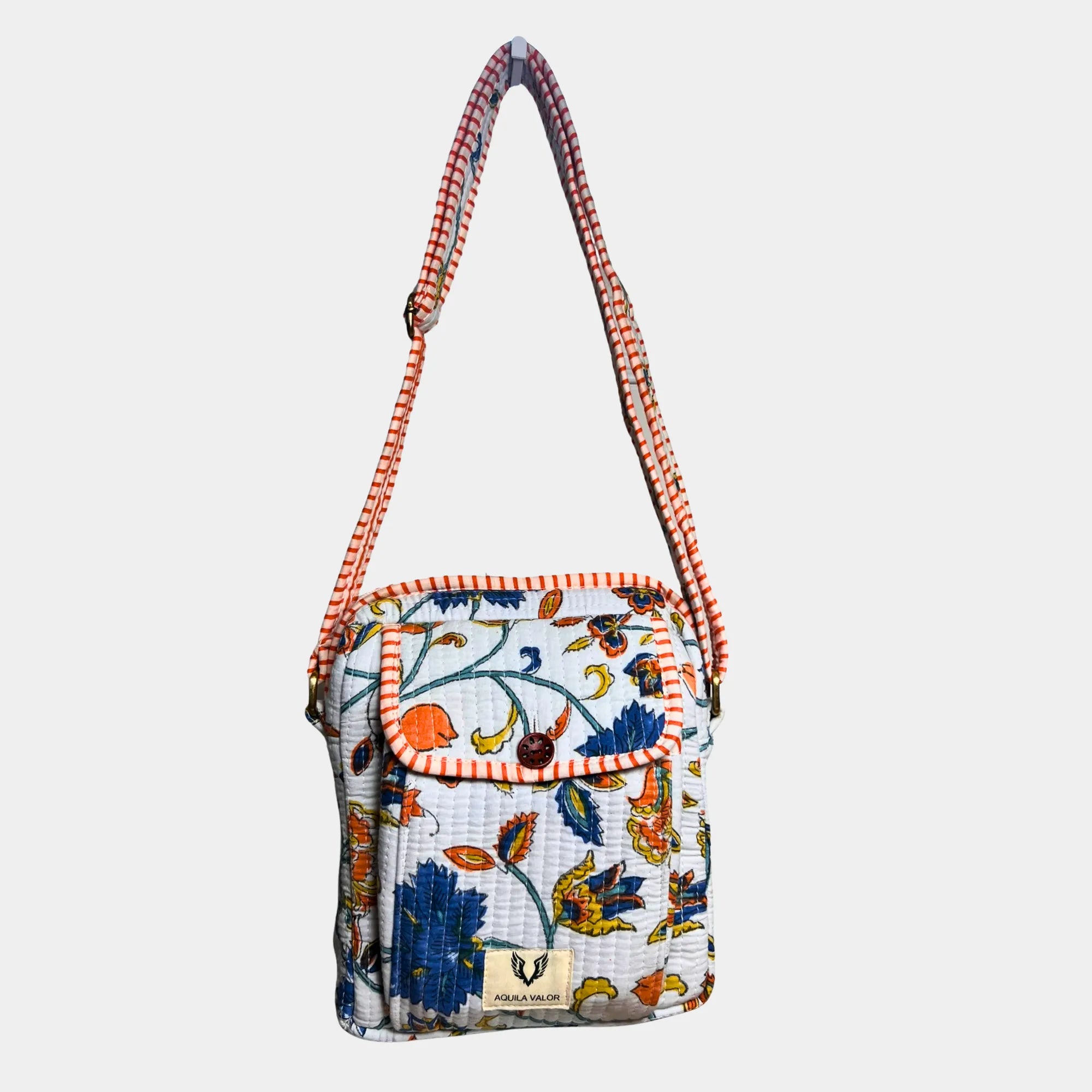 Garden Confetti - Handblock Printed Lightweight Crossbody Purse