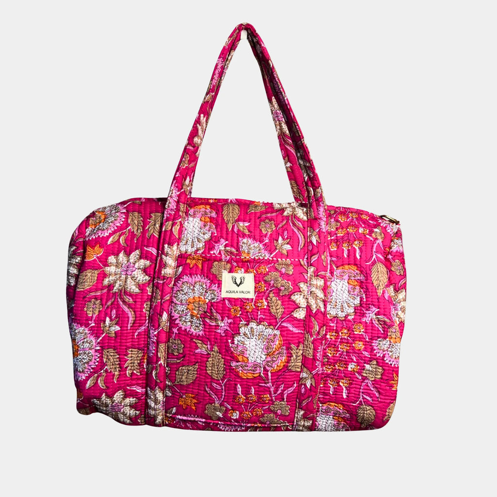 Blossom Pop - Quilted Cotton Weekender Bag