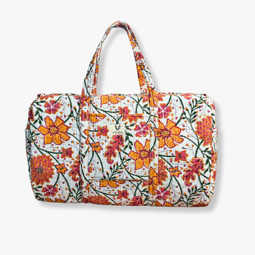Garden Confetti – Hand Block Printed Travel Bag