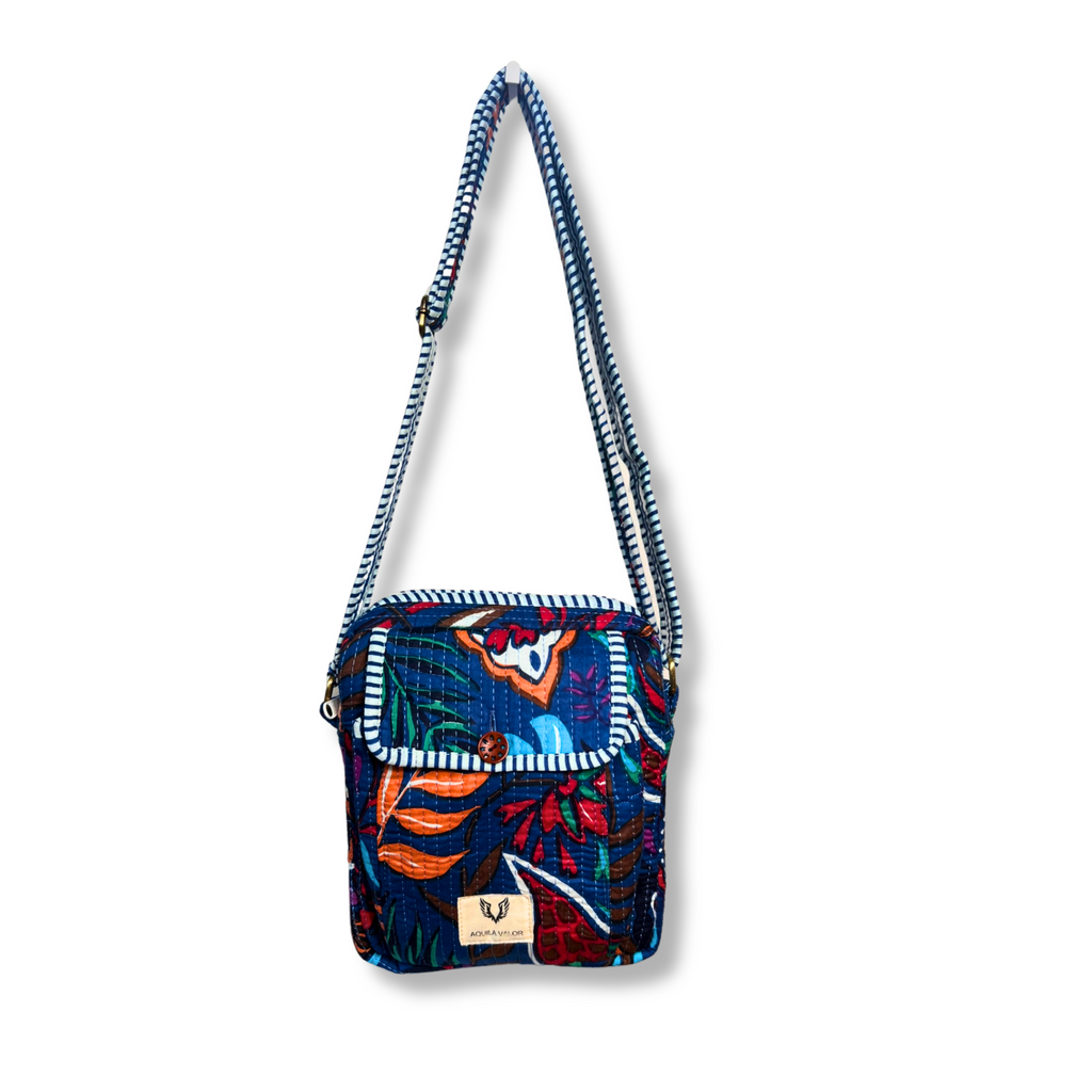 Tropitangle - Handblock Printed Lightweight Crossbody Purse