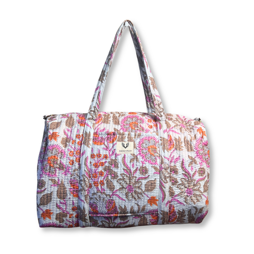 Bloom Dust - Quilted Cotton Weekender Bag