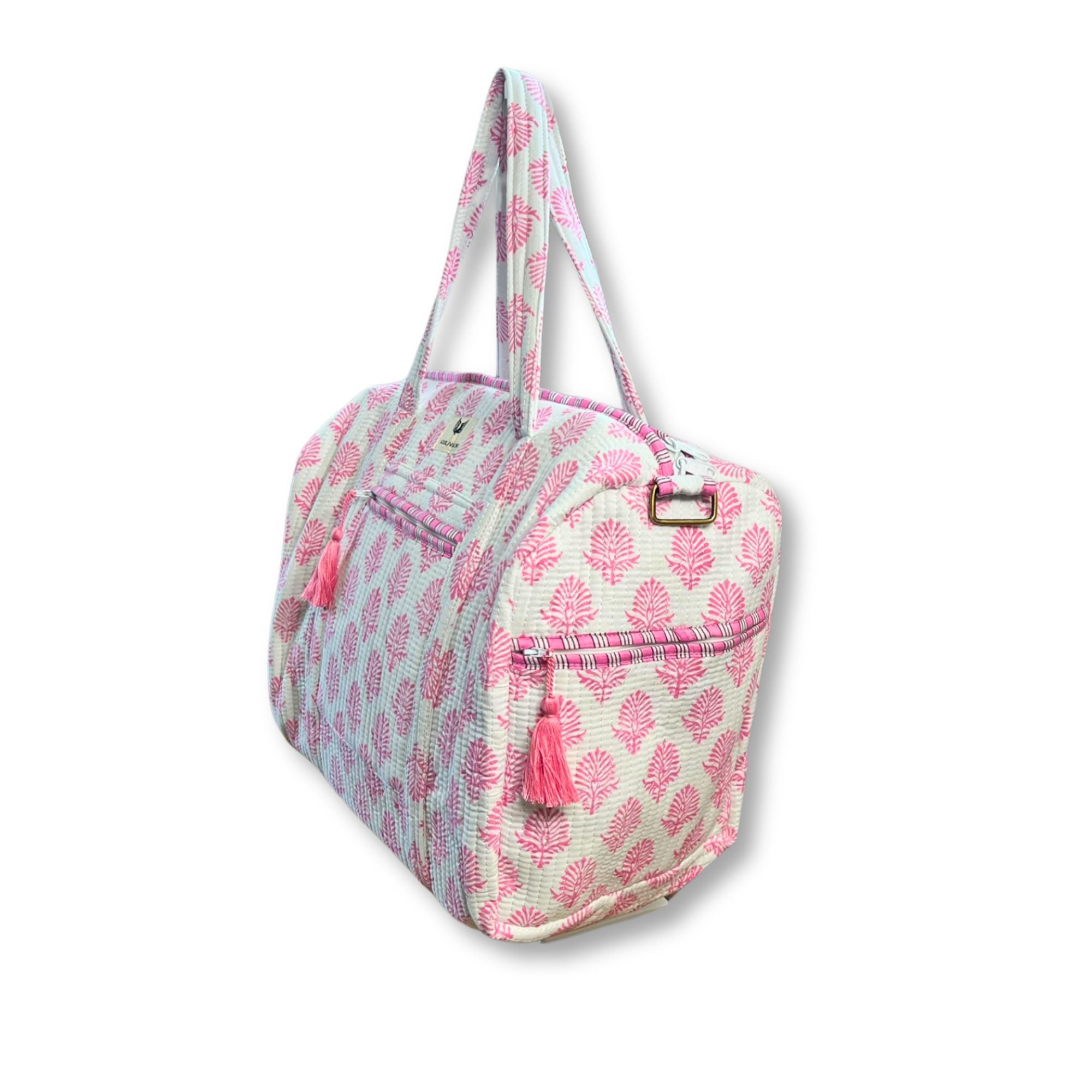 Pink Whisper - Quilted Cotton Getaway Bag