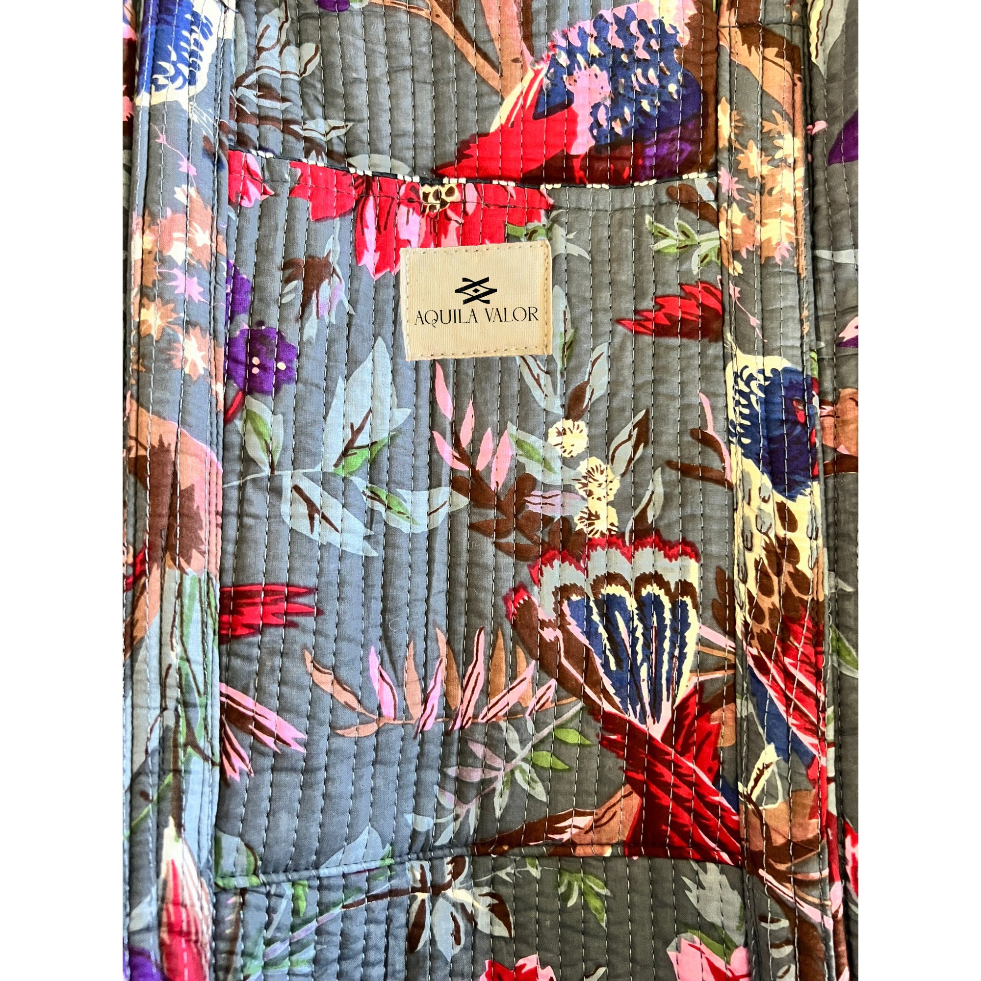 Frosted Bloom - Quilted Cotton Weekender Bag