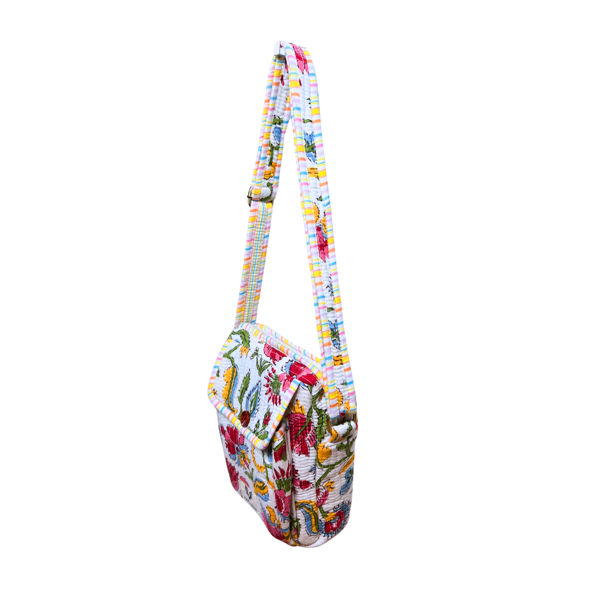 Summer Time - Handblock Printed Lightweight Crossbody Purse