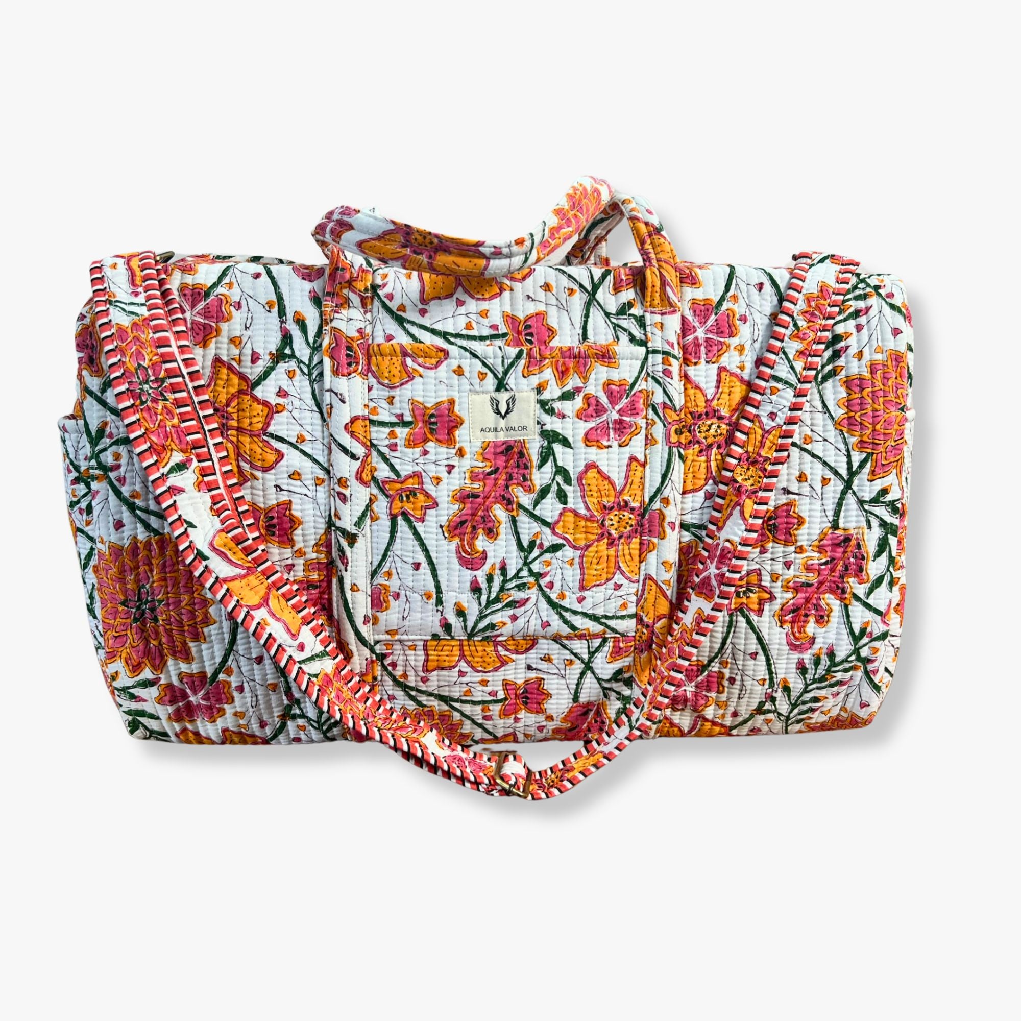 Garden Confetti – Hand Block Printed Travel Bag
