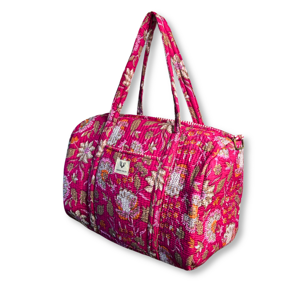 Blossom Pop - Quilted Cotton Weekender Bag