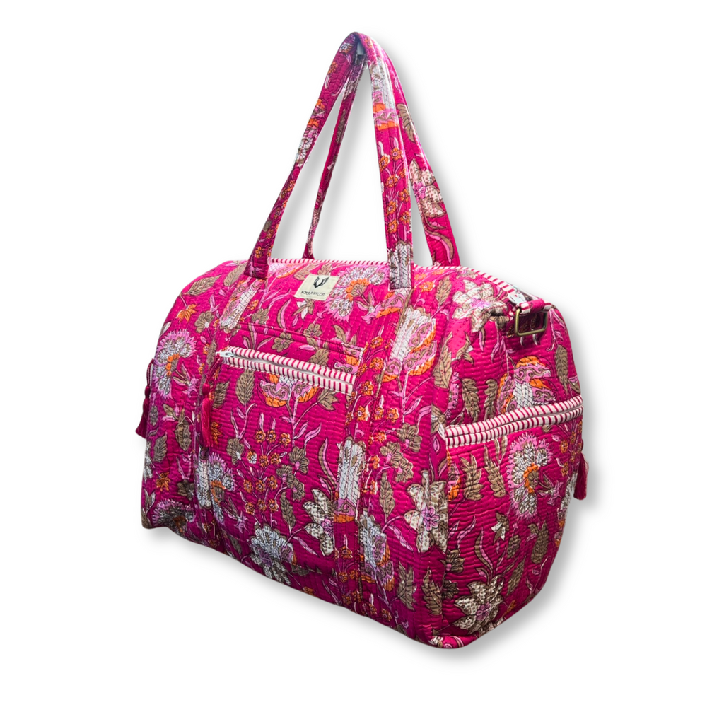 Blossom Pop - Quilted Cotton Getaway Bag