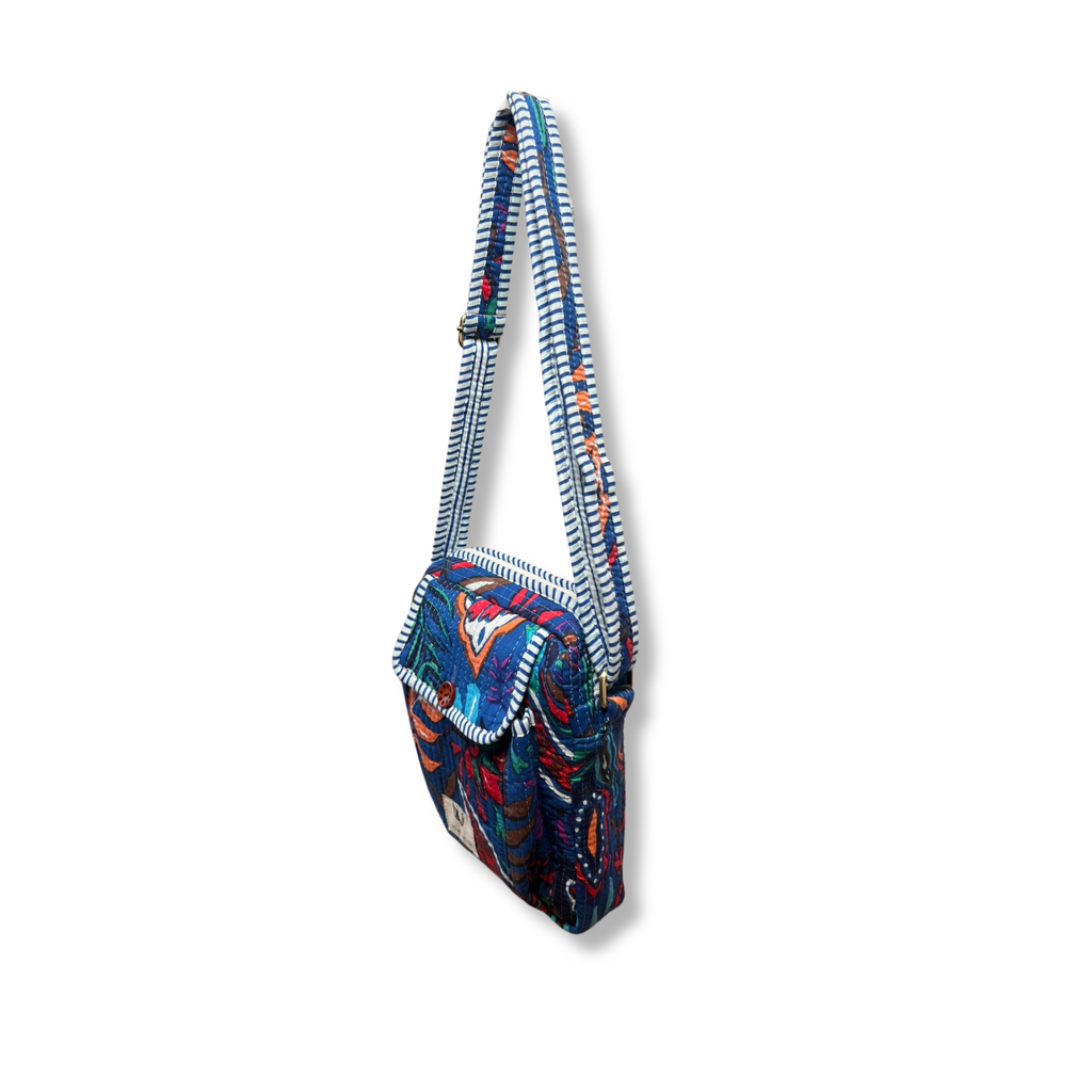 Tropitangle - Handblock Printed Lightweight Crossbody Purse