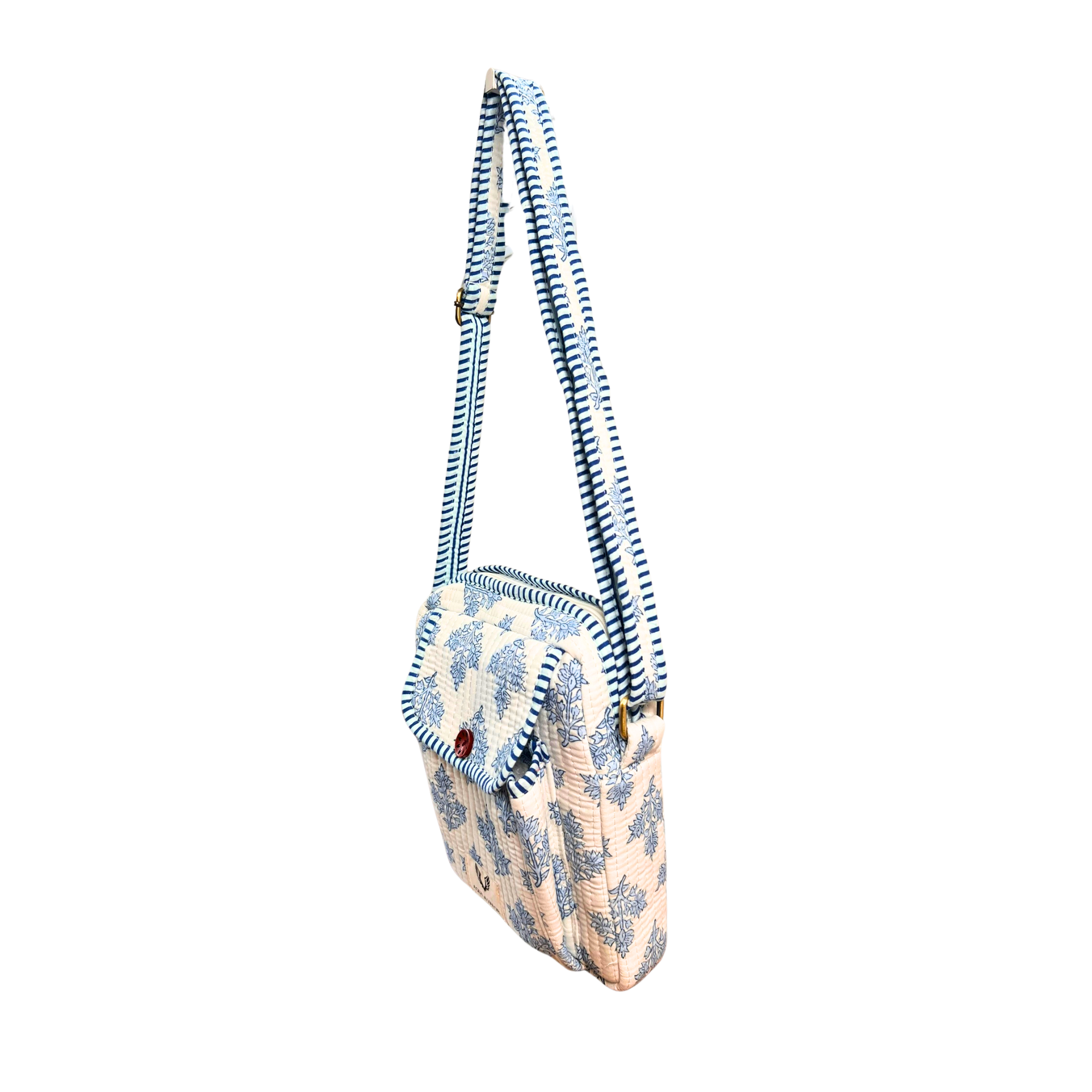Rain Drops - Handblock Printed Lightweight Crossbody Purse
