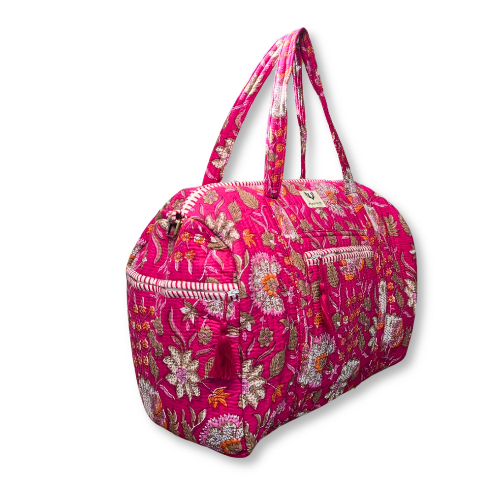 Blossom Pop - Quilted Cotton Getaway Bag