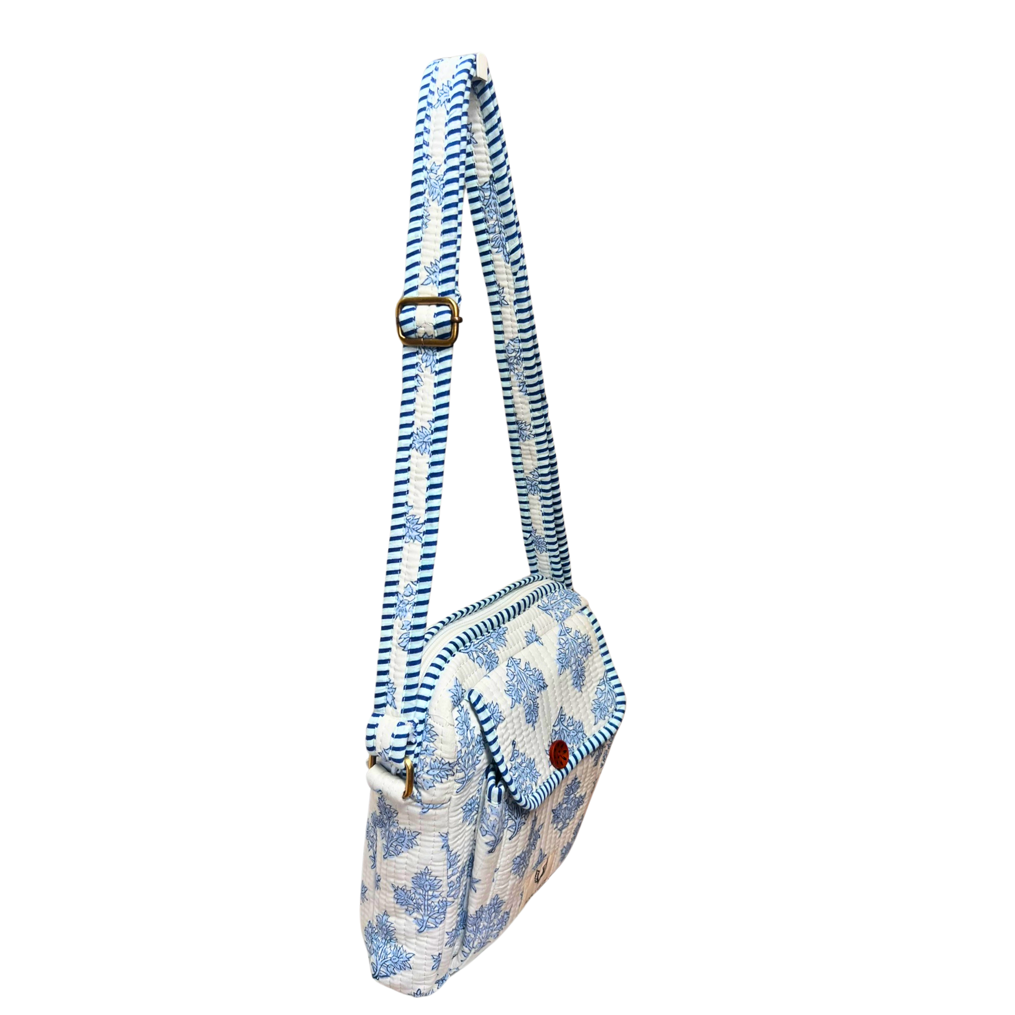 Rain Drops - Handblock Printed Lightweight Crossbody Purse