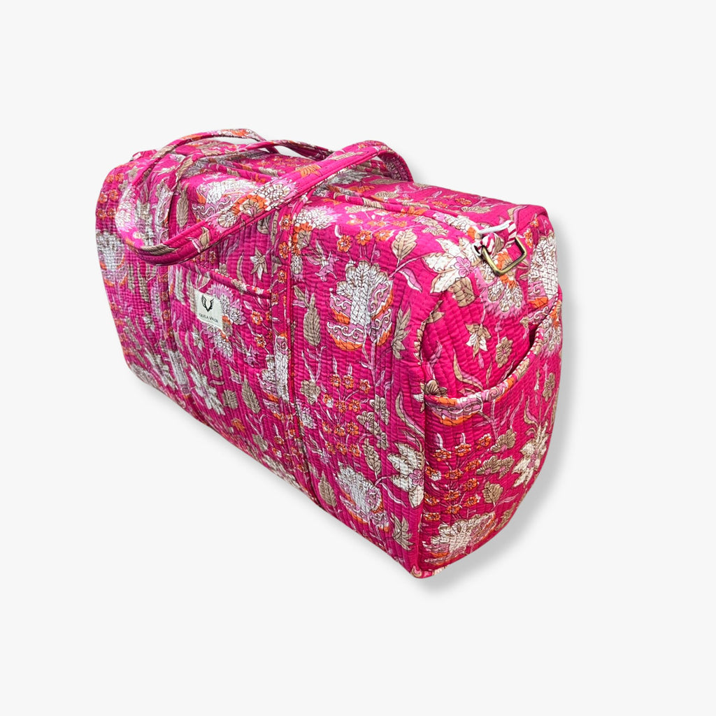 Blossom Pop – Hand Block Printed Travel Bag
