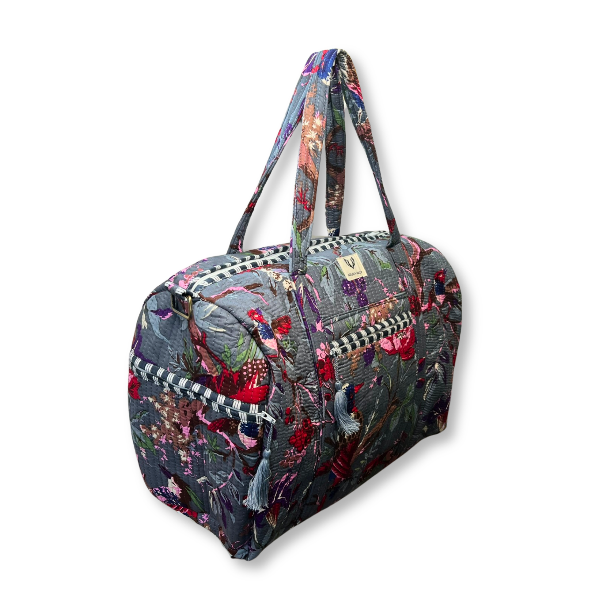 Frosted Bloom - Quilted Cotton Getaway Bag