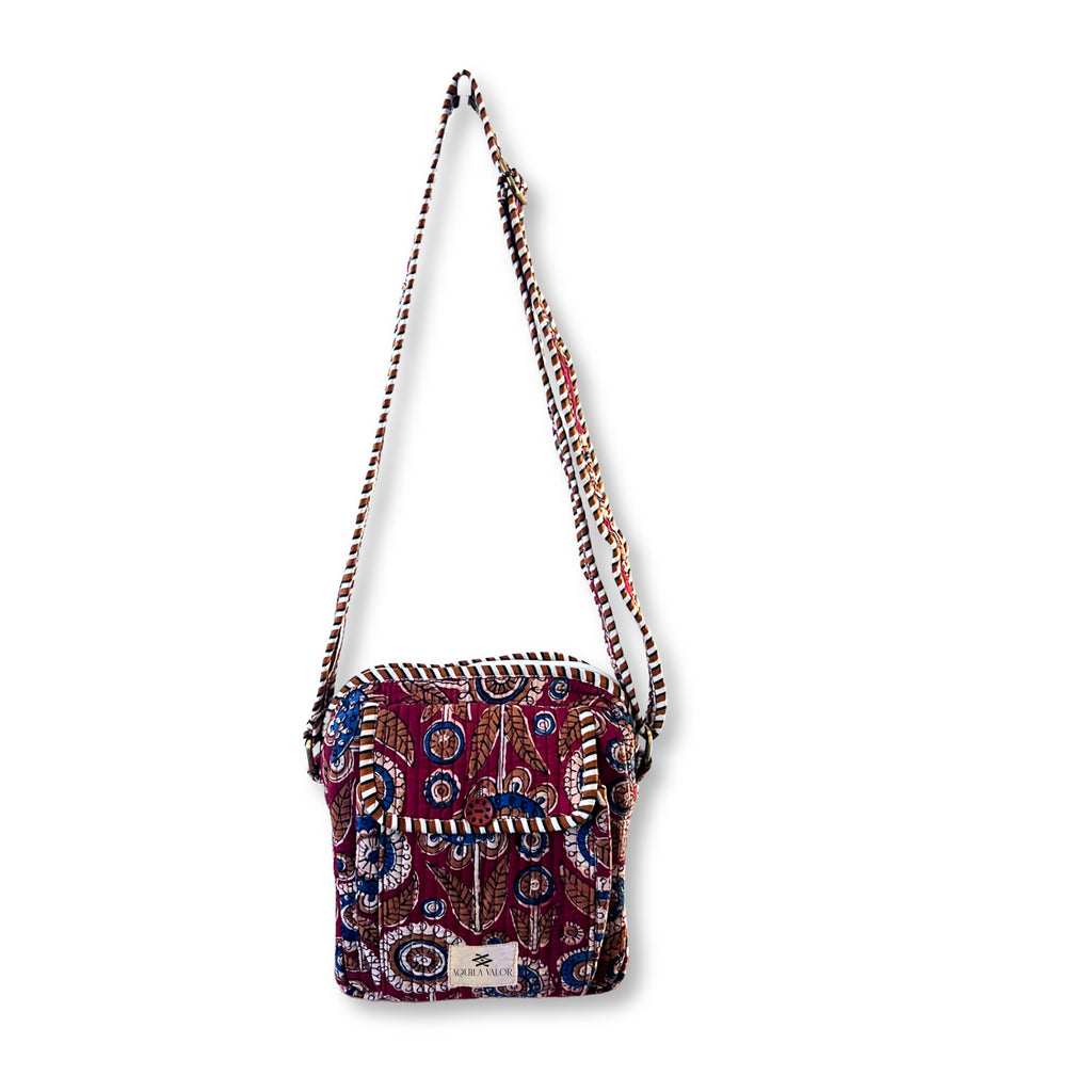 Ruby Bloom - Handblock Printed Lightweight Crossbody Purse