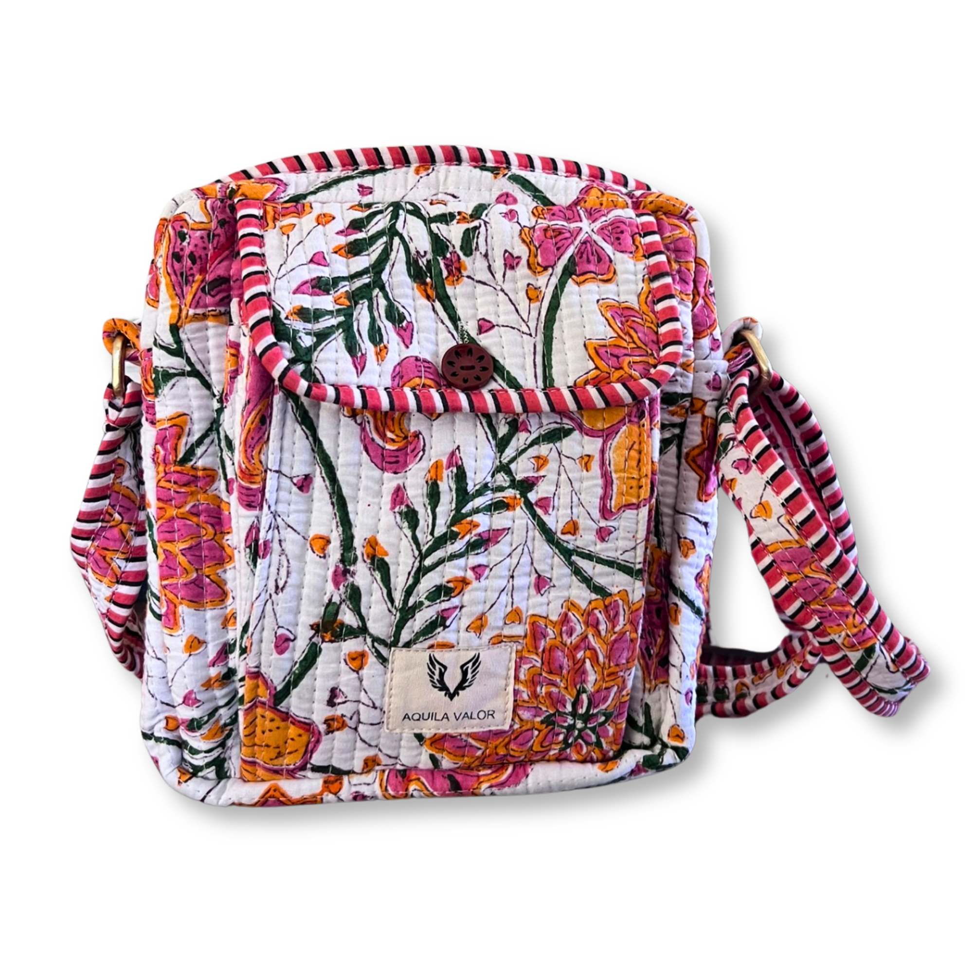 Garden Confetti - Handblock Printed Lightweight Crossbody Purse