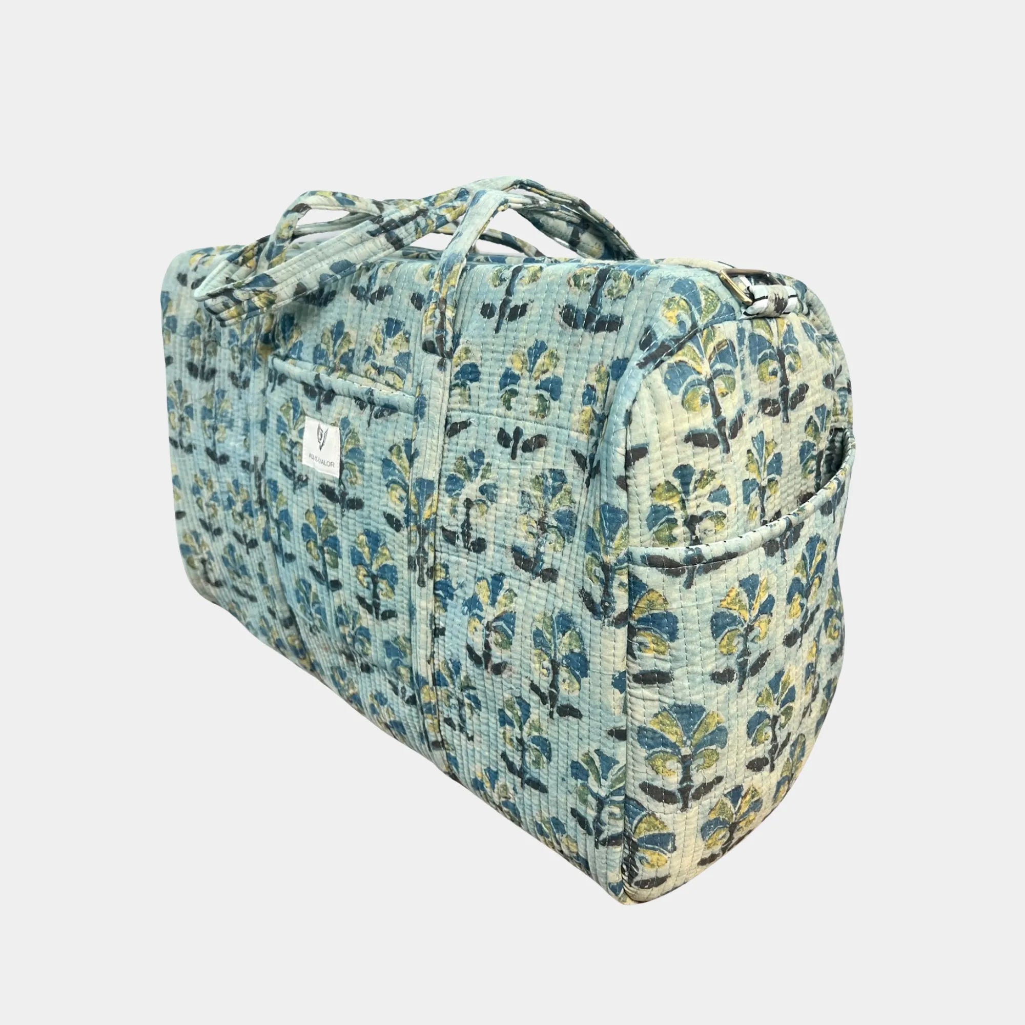 Meadow Haze – Hand Block Printed Travel Bag