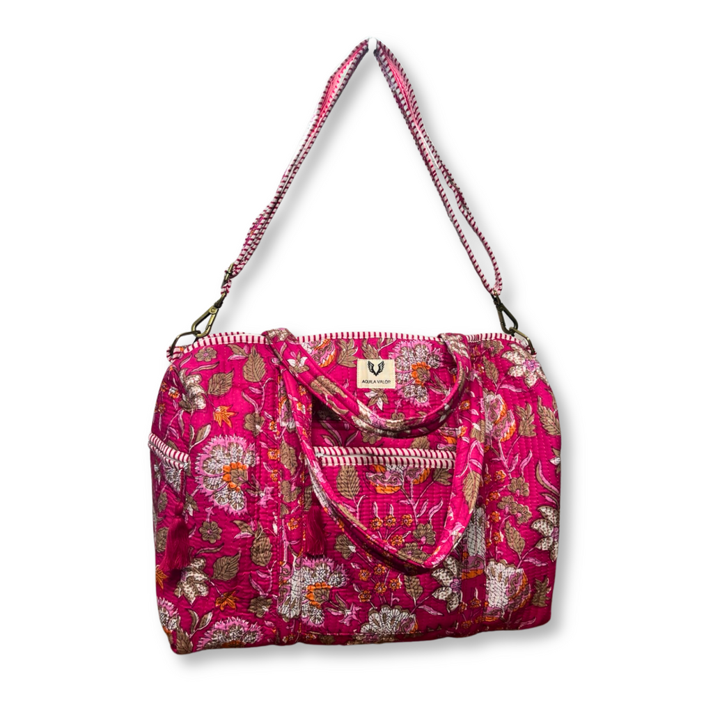 Blossom Pop - Quilted Cotton Getaway Bag