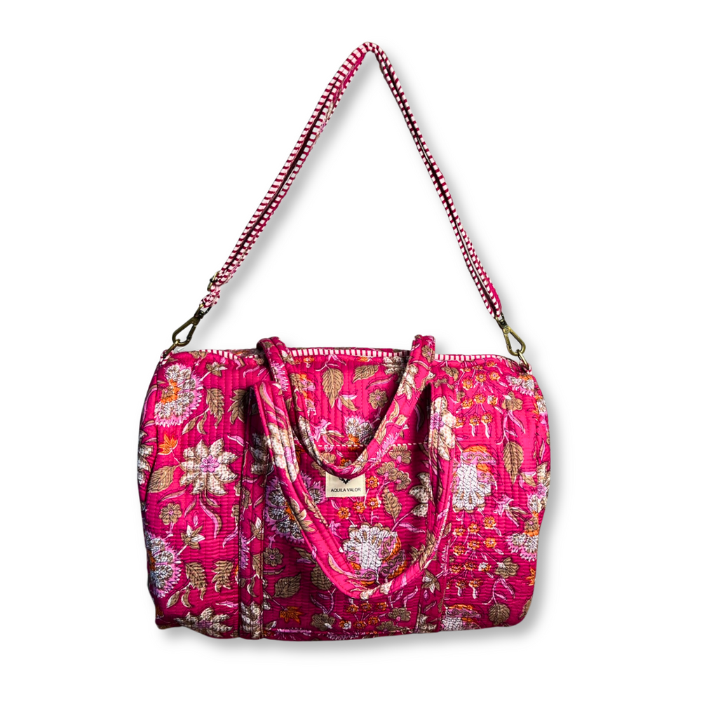 Blossom Pop - Quilted Cotton Weekender Bag