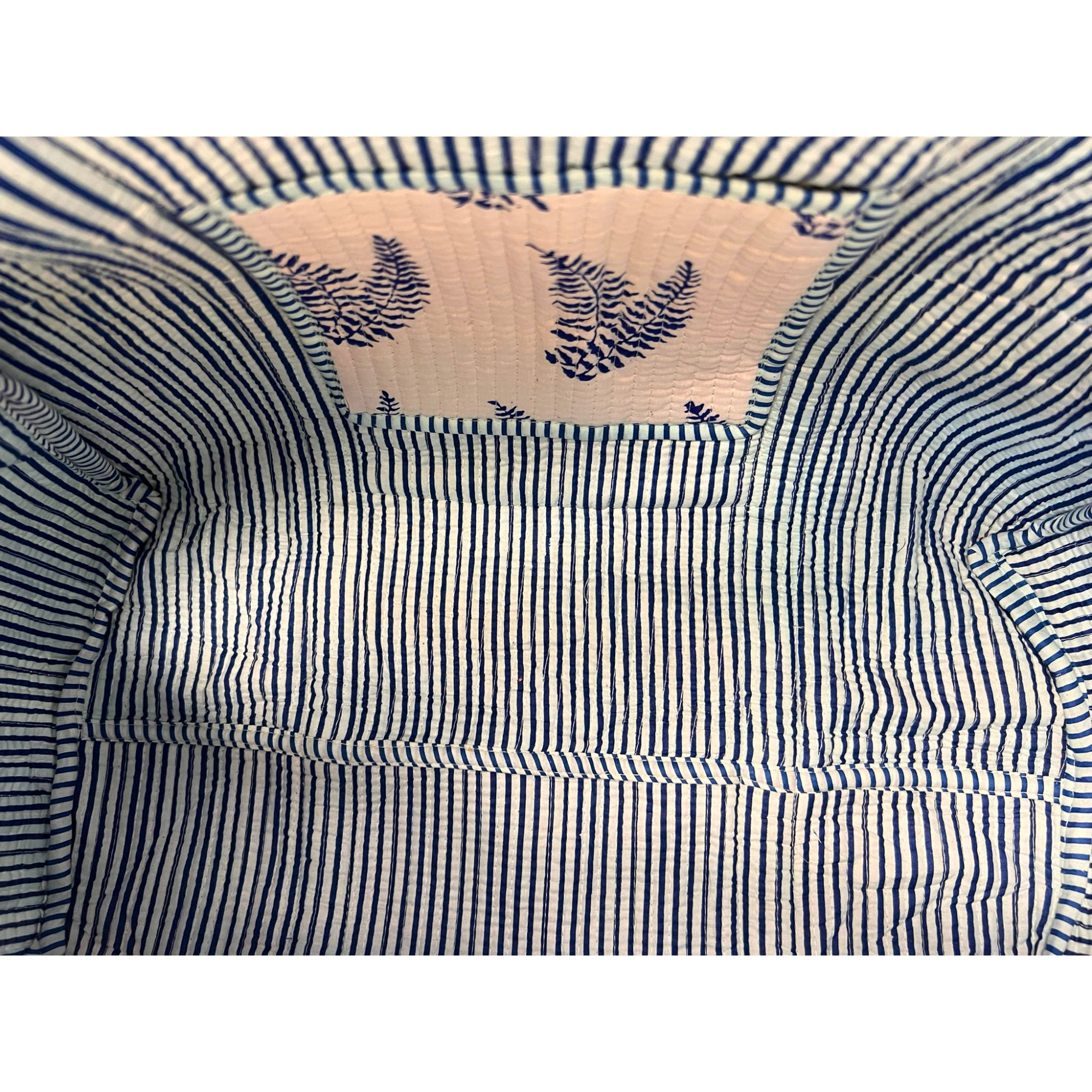 Blue Fern - Quilted Cotton Weekender Bag
