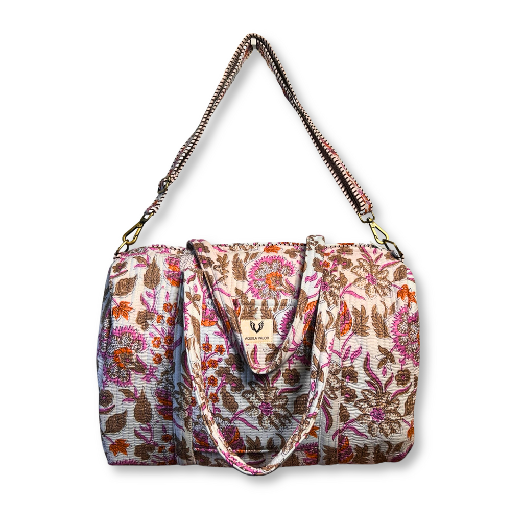 Bloom Dust - Quilted Cotton Weekender Bag