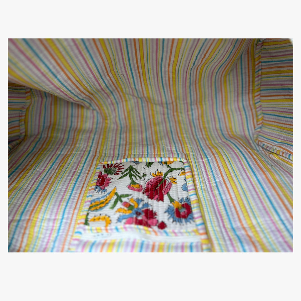 Summer Time – Hand Block Printed Travel Bag