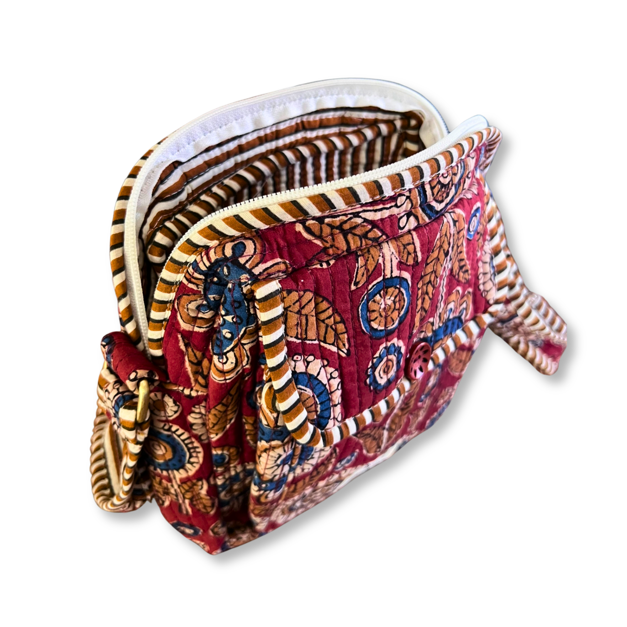 Ruby Bloom - Handblock Printed Lightweight Crossbody Purse