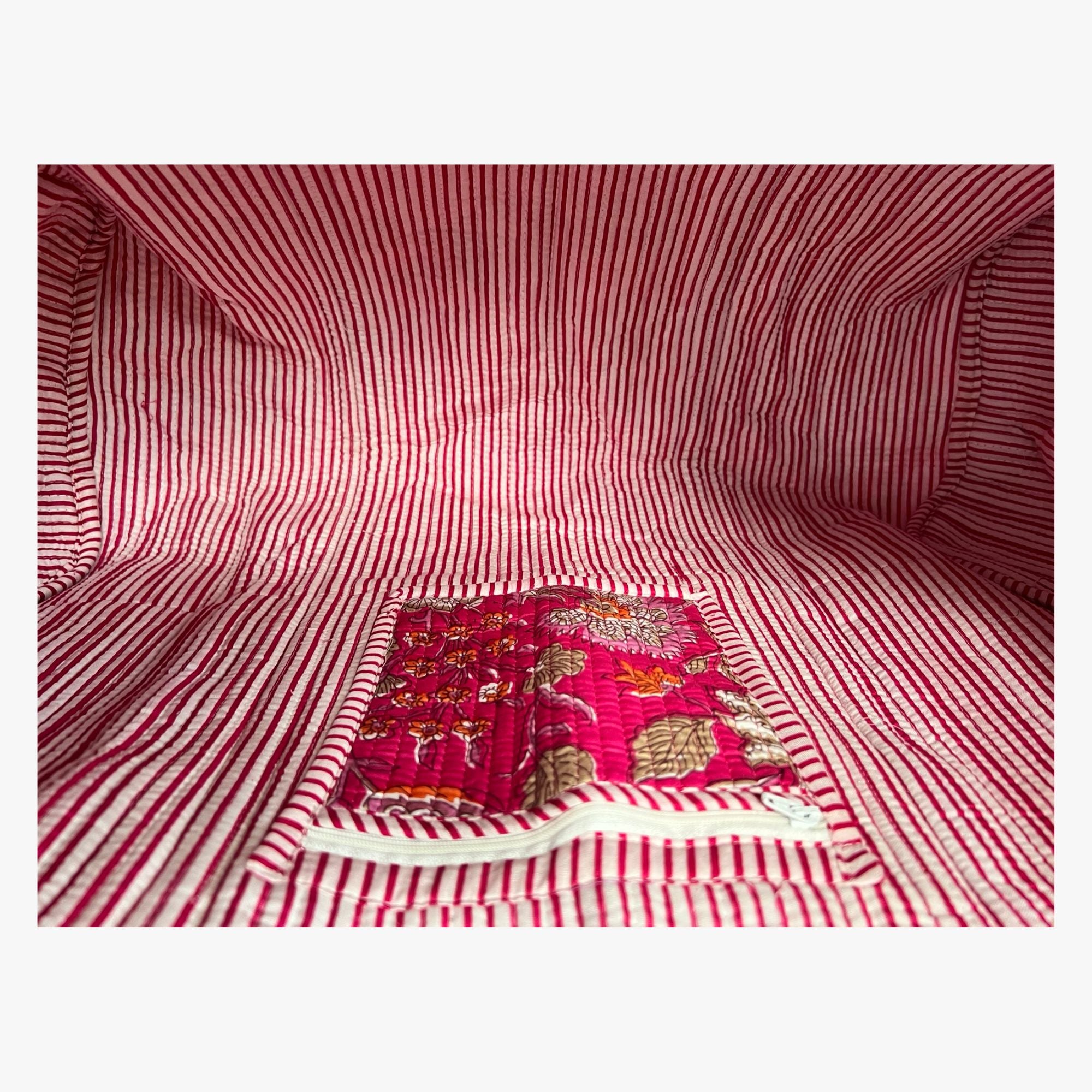 Blossom Pop – Hand Block Printed Travel Bag