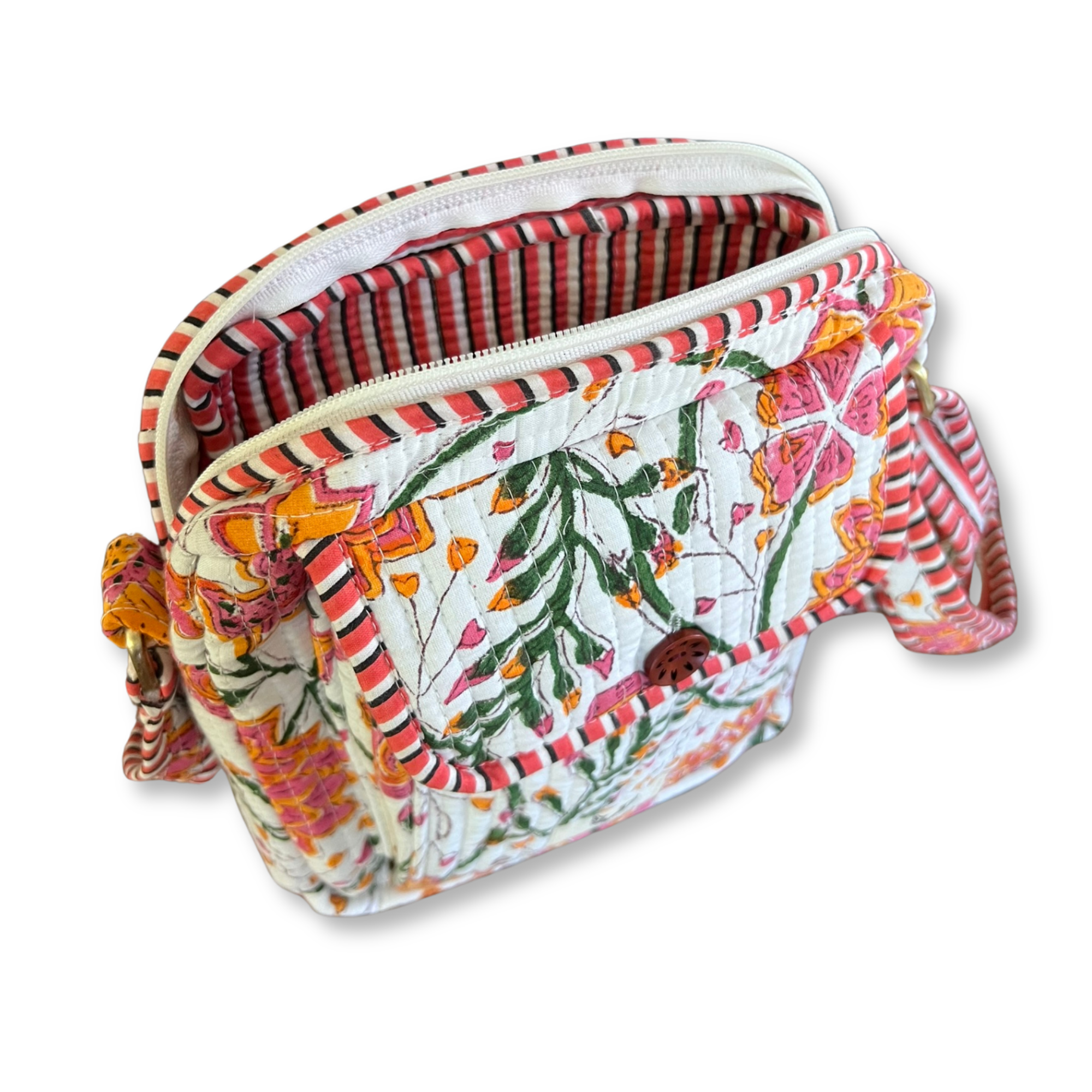 Garden Confetti - Handblock Printed Lightweight Crossbody Purse