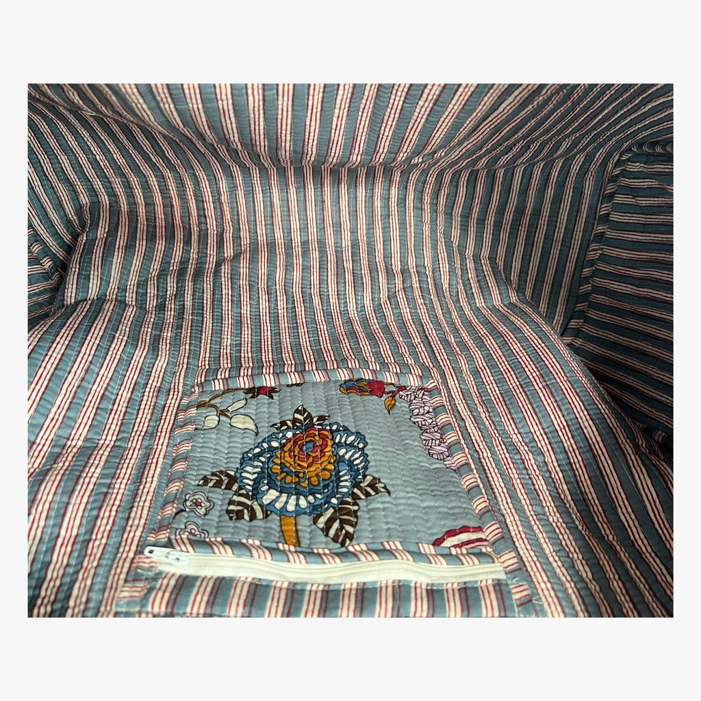 Frosted Bloom – Hand Block Printed Travel Bag