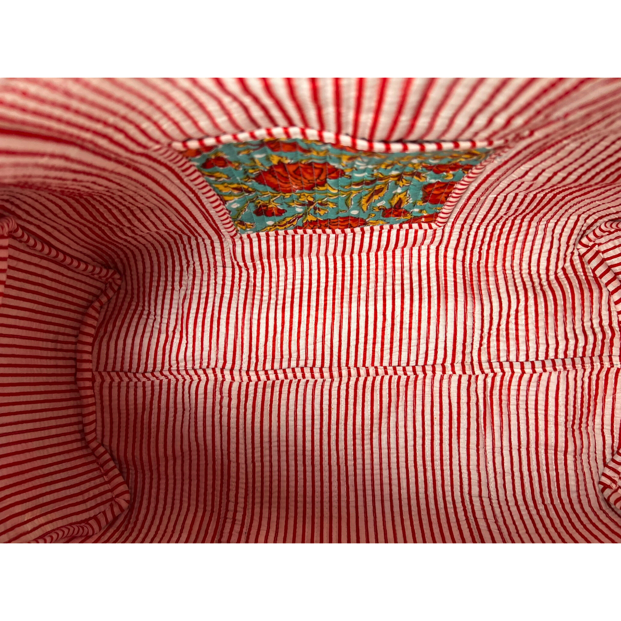 Rosey Meadow - Quilted Cotton Weekender Bag