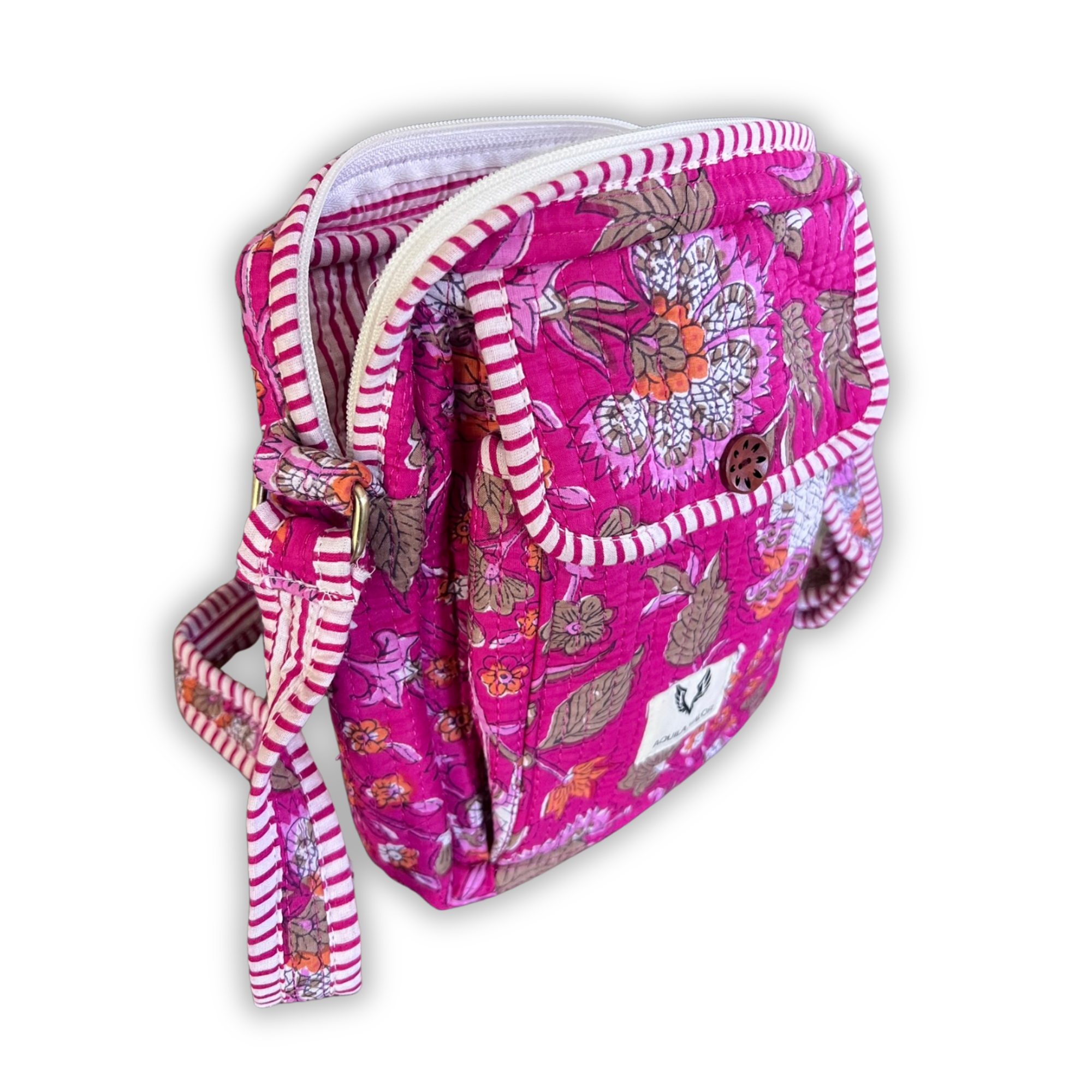 Blossom Pop - Handblock Printed Lightweight Crossbody Purse