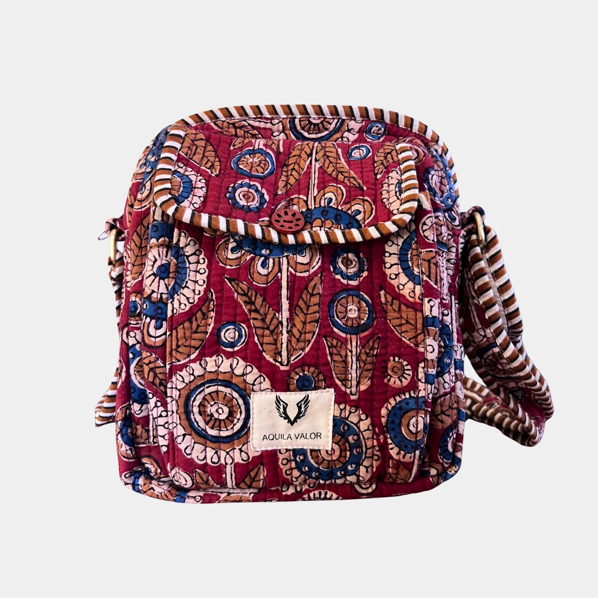 Ruby Bloom - Handblock Printed Lightweight Crossbody Purse