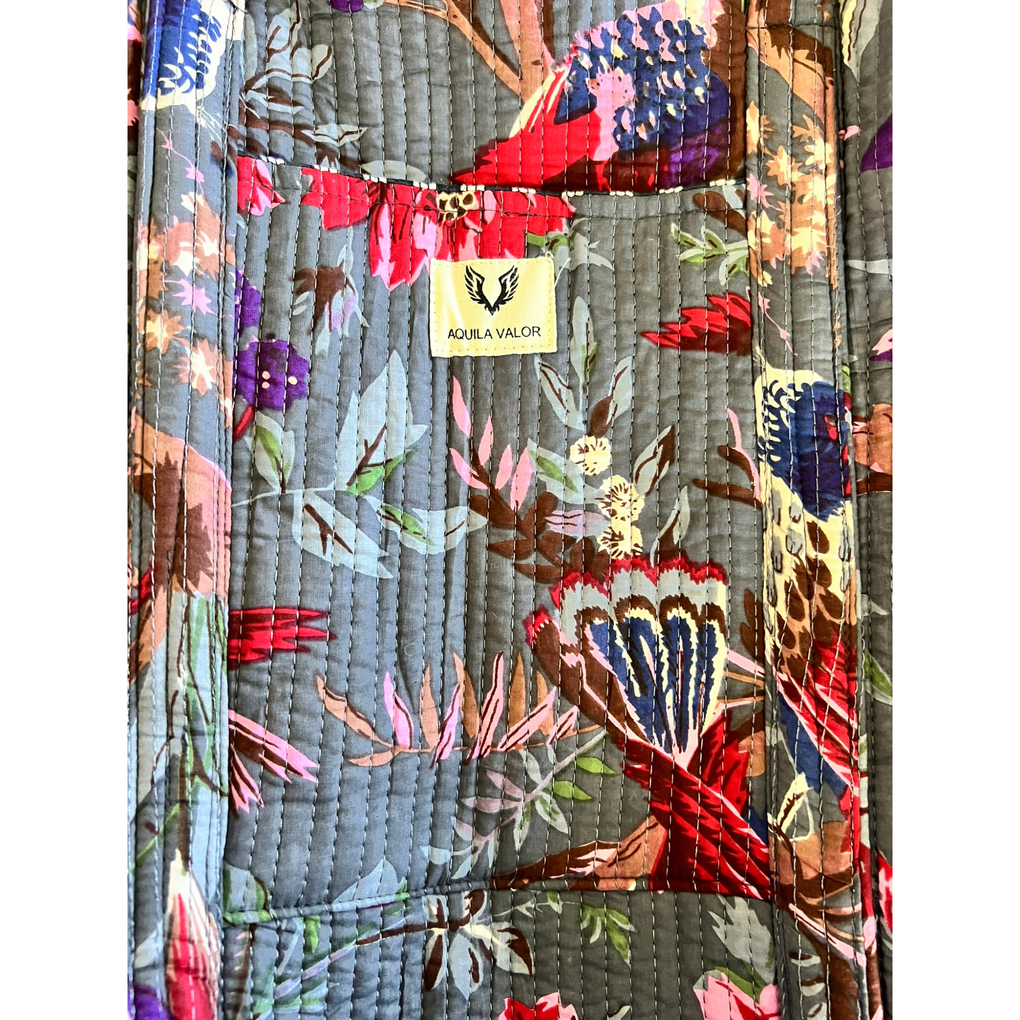 Frosted Bloom - Quilted Cotton Weekender Bag