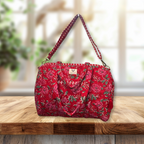 Rosey Red - Quilted Cotton Getaway Bag