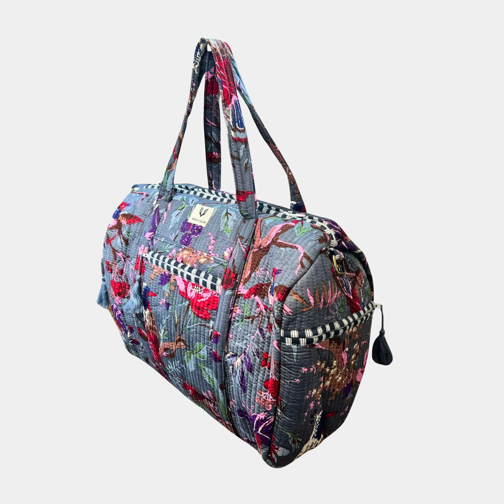 Frosted Bloom - Quilted Cotton Getaway Bag