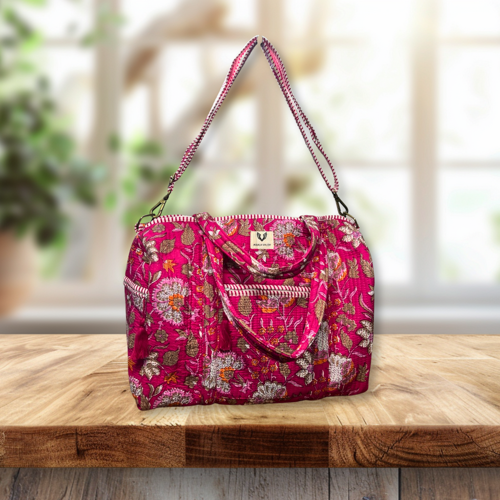 Blossom Pop - Quilted Cotton Getaway Bag