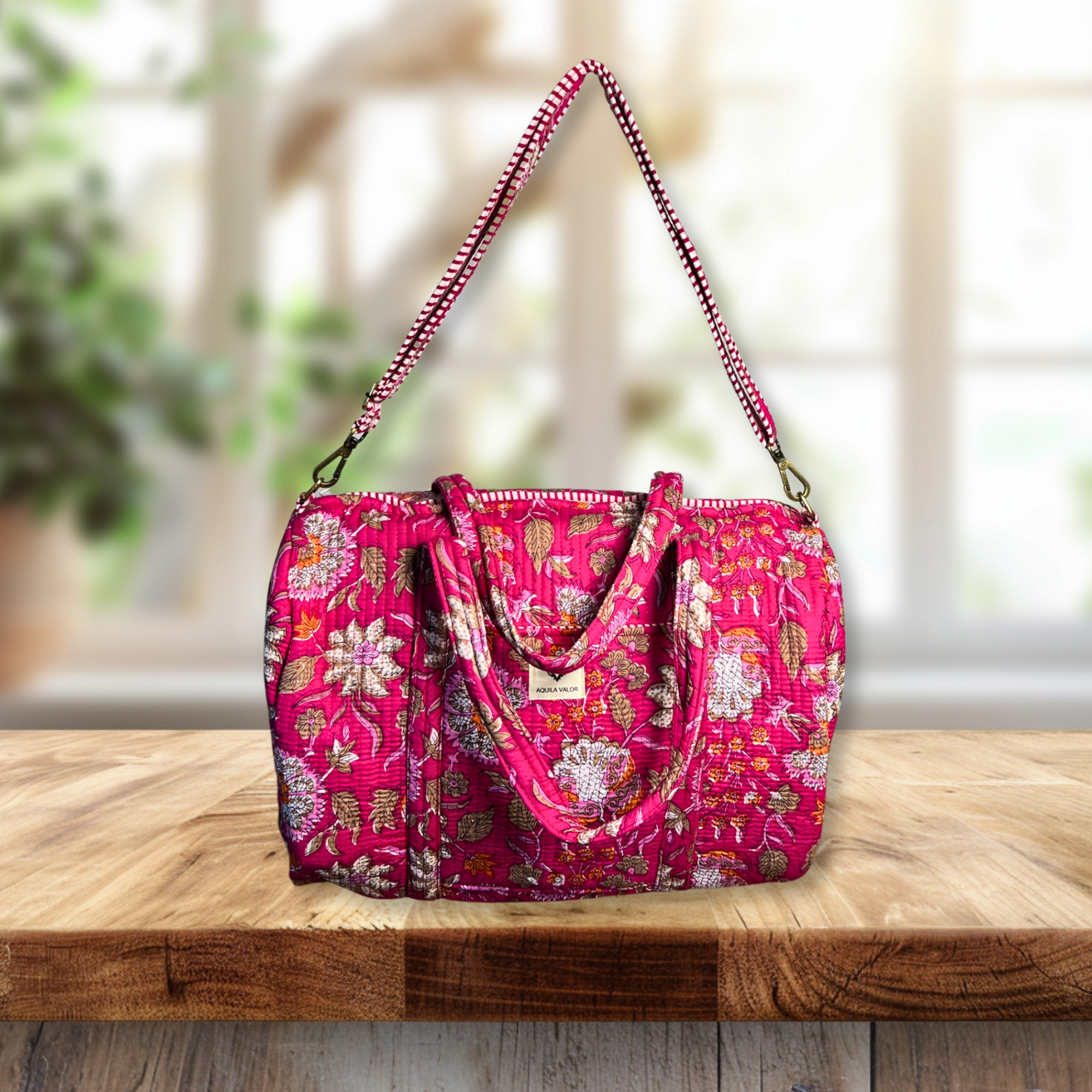 Blossom Pop - Quilted Cotton Weekender Bag