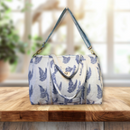 Blue Fern - Quilted Cotton Weekender Bag