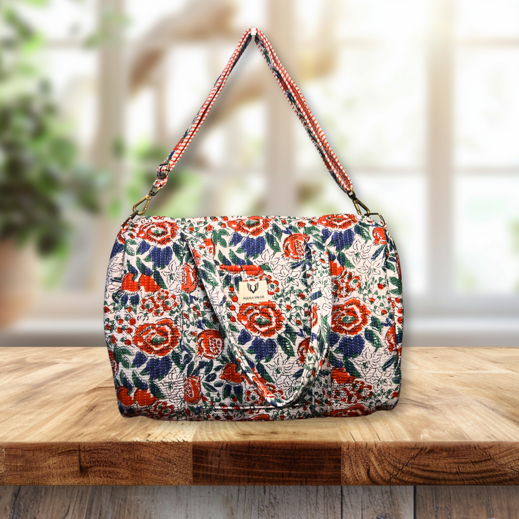 Warm Whisper - Quilted Cotton Weekender Bag
