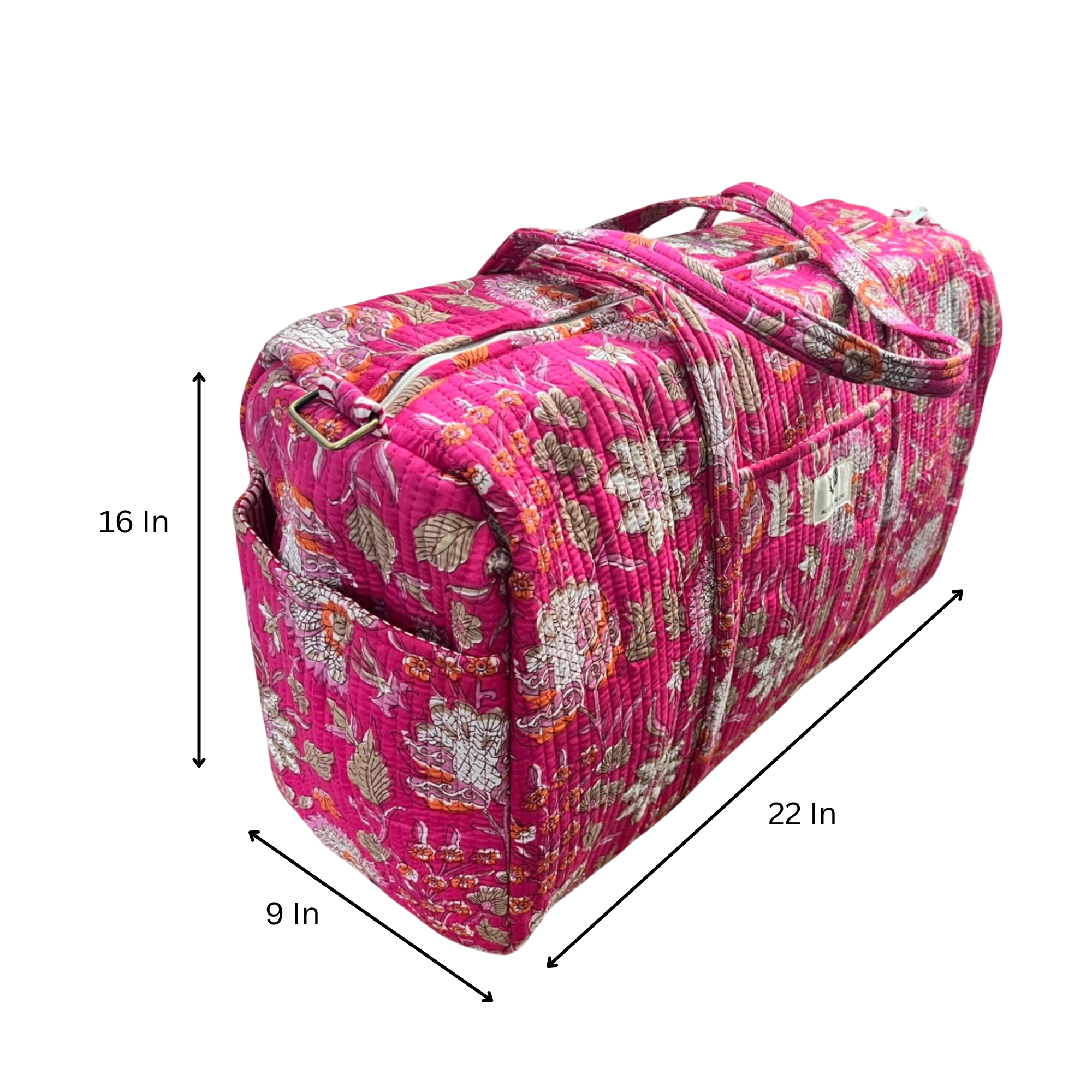 Blossom Pop – Hand Block Printed Travel Bag