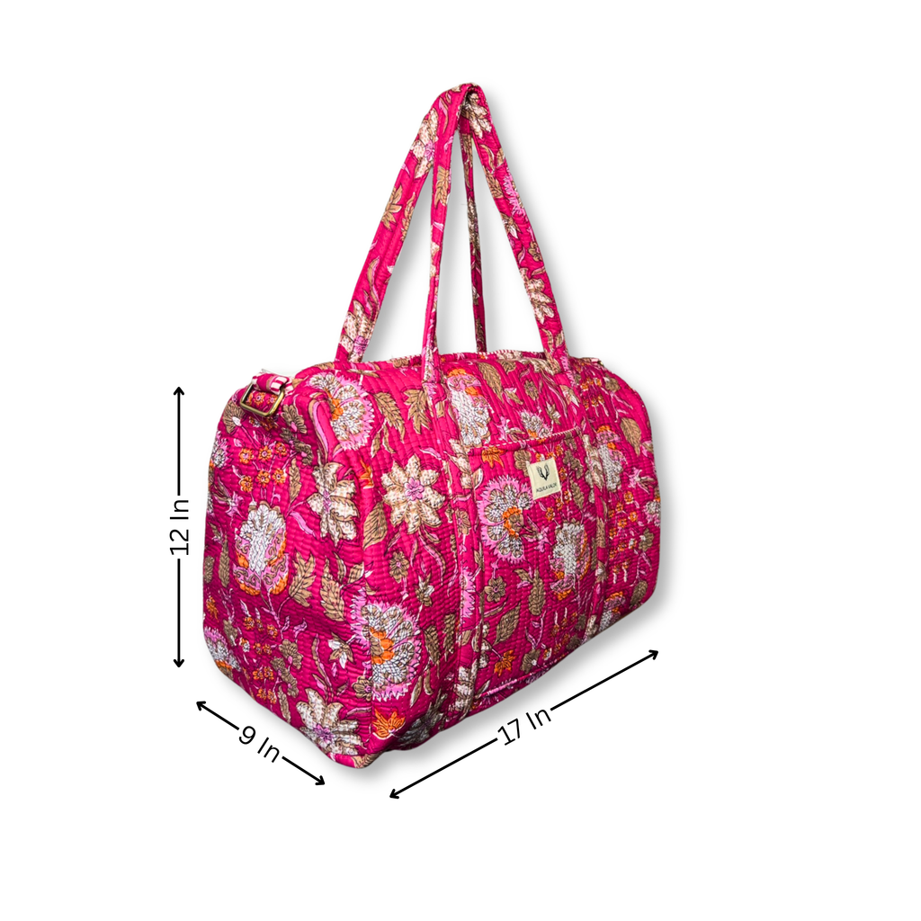 Blossom Pop - Quilted Cotton Weekender Bag