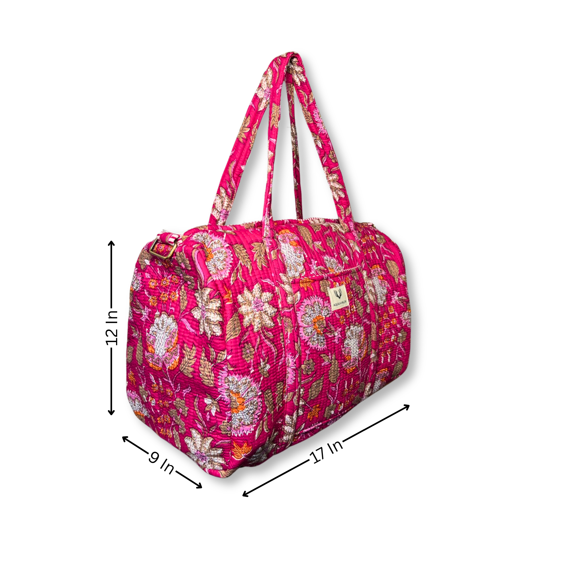 Blossom Pop - Quilted Cotton Weekender Bag