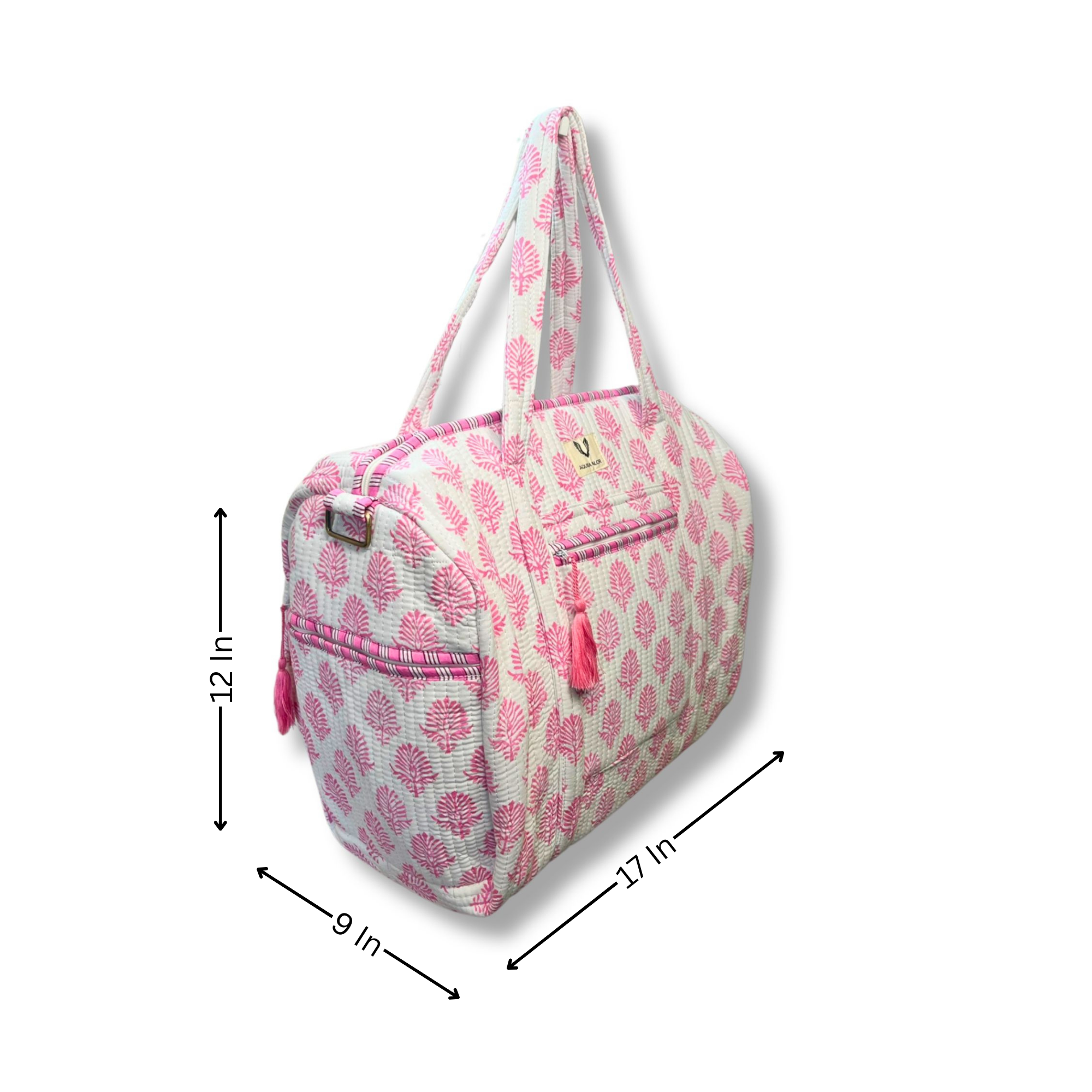 Pink Whisper - Quilted Cotton Getaway Bag