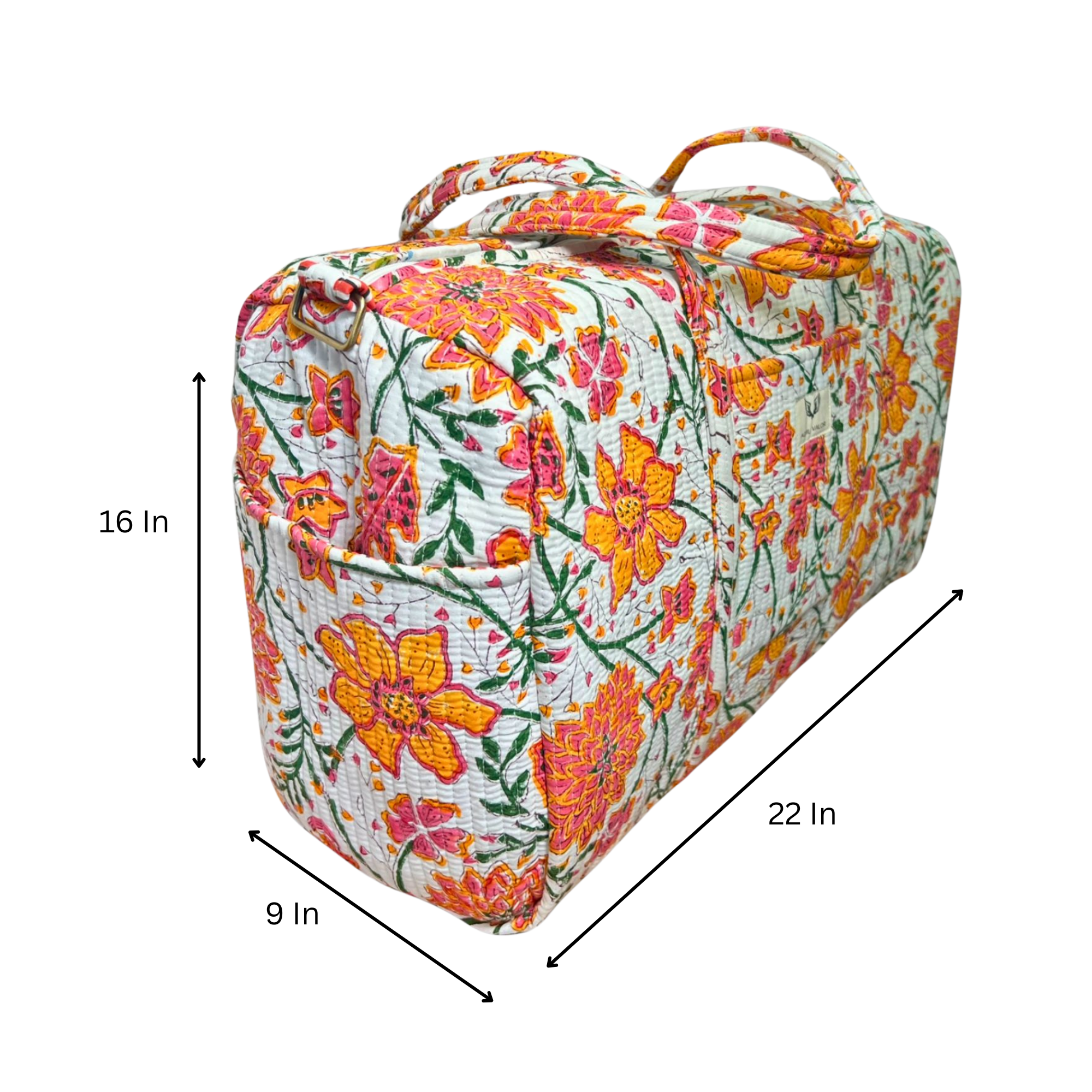 Garden Confetti – Hand Block Printed Travel Bag