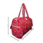 Rosey Red - Quilted Cotton Getaway Bag