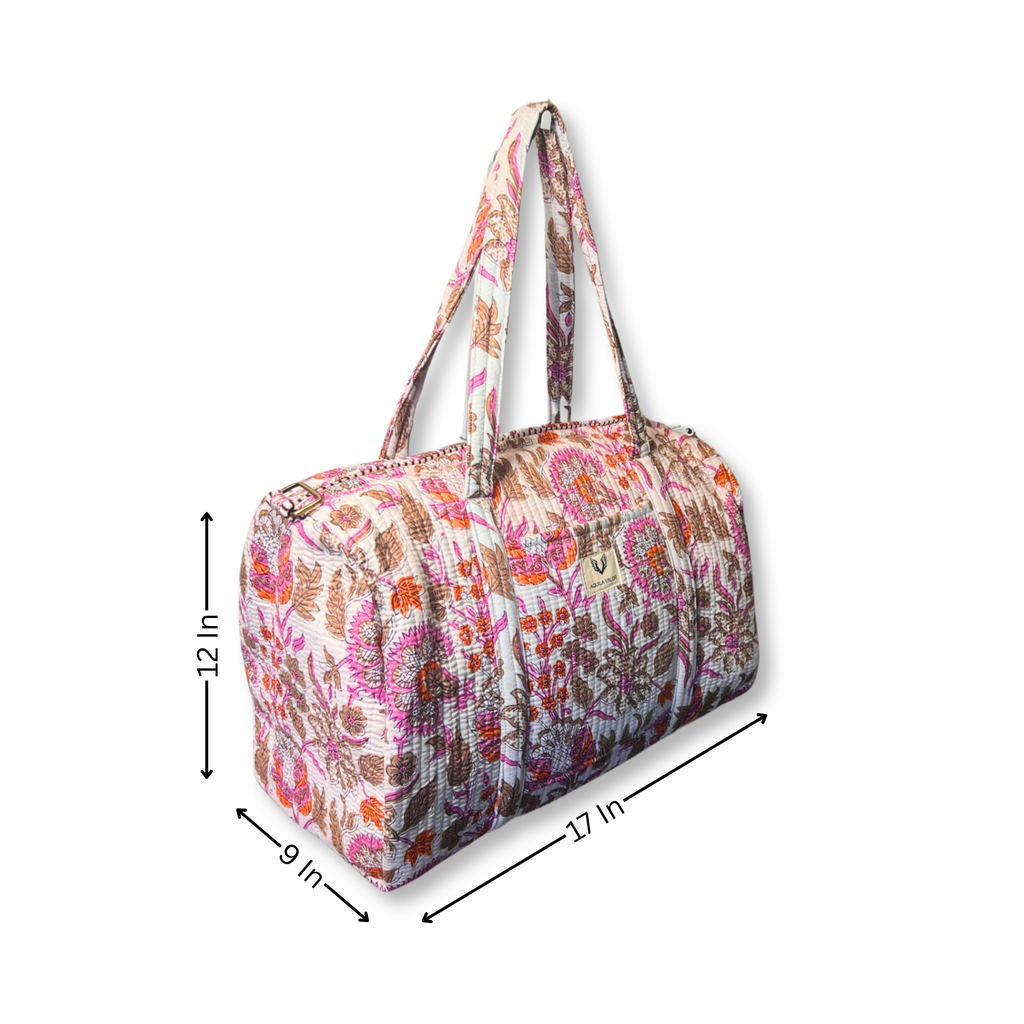 Bloom Dust - Quilted Cotton Weekender Bag
