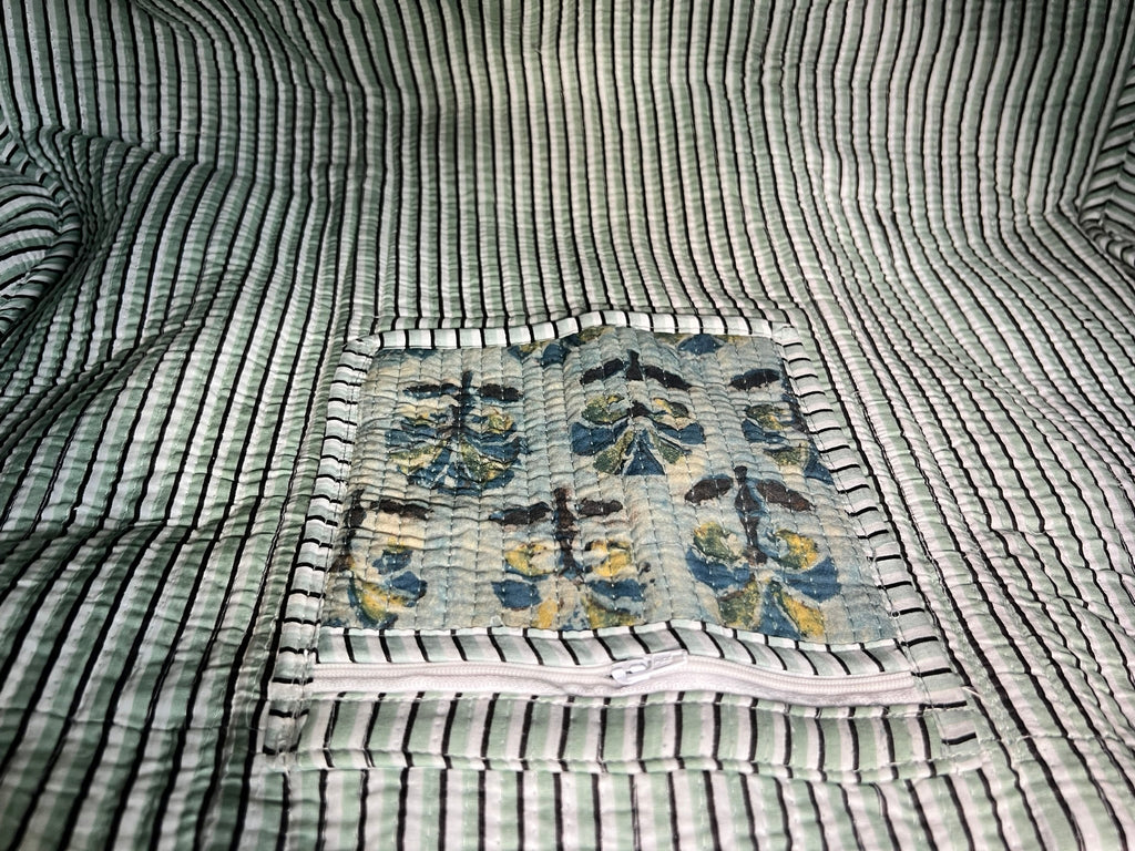 Meadow Haze – Hand Block Printed Travel Bag